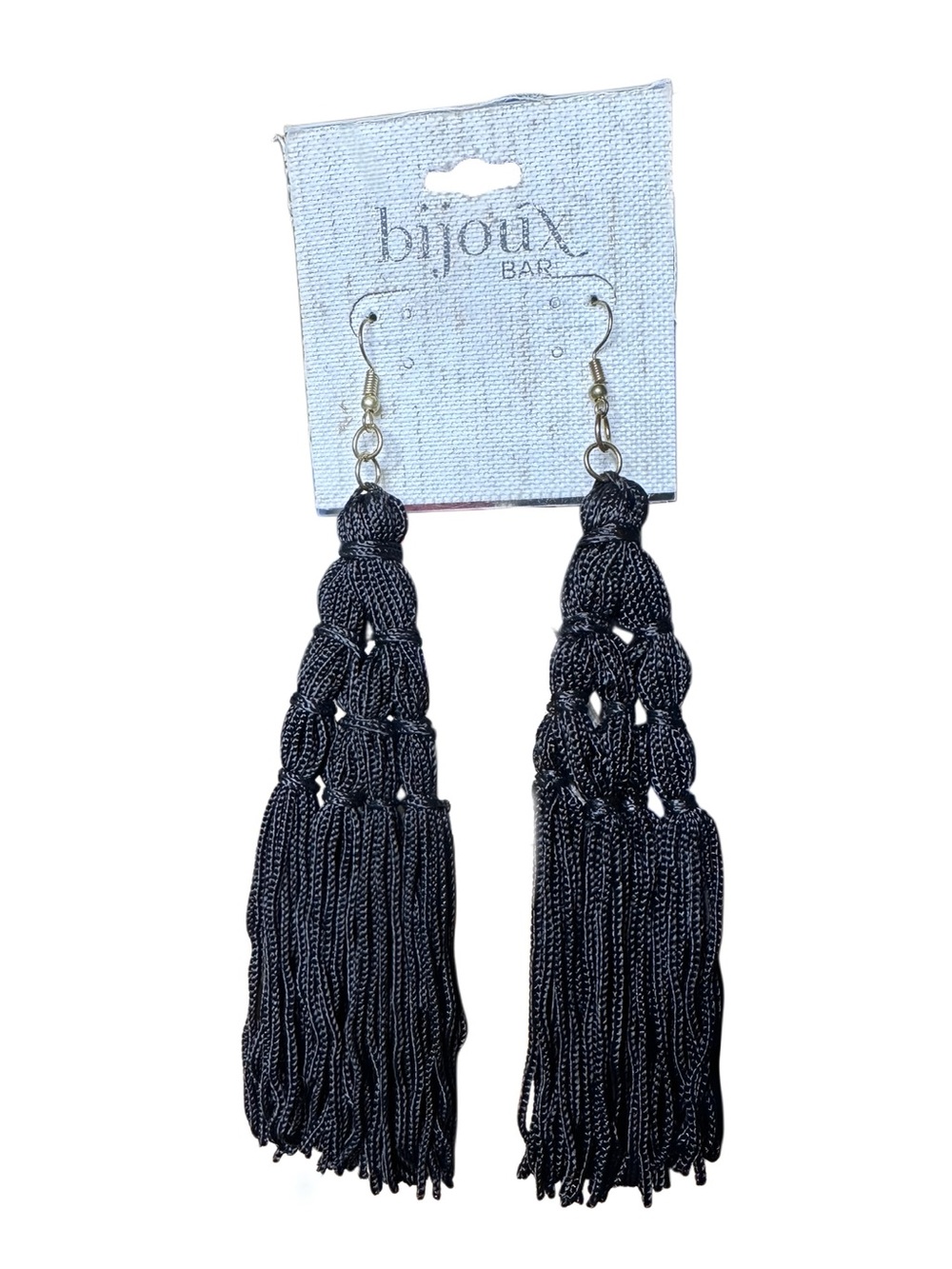 5/$25 😻 Bijoux Bar Black Braided Tassel Earrings